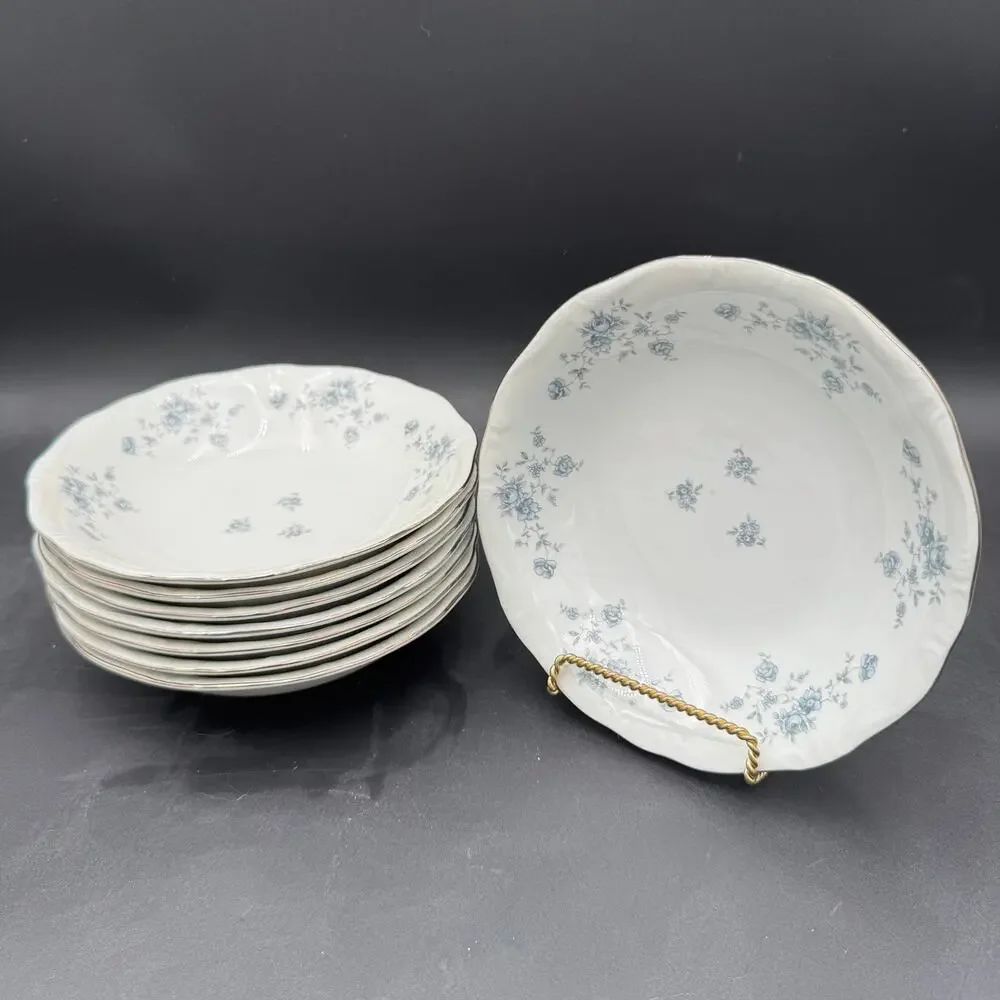 Set/4 Vintage Johann Haviland Blue Garland Coupe Soup Bowls 7 5/8